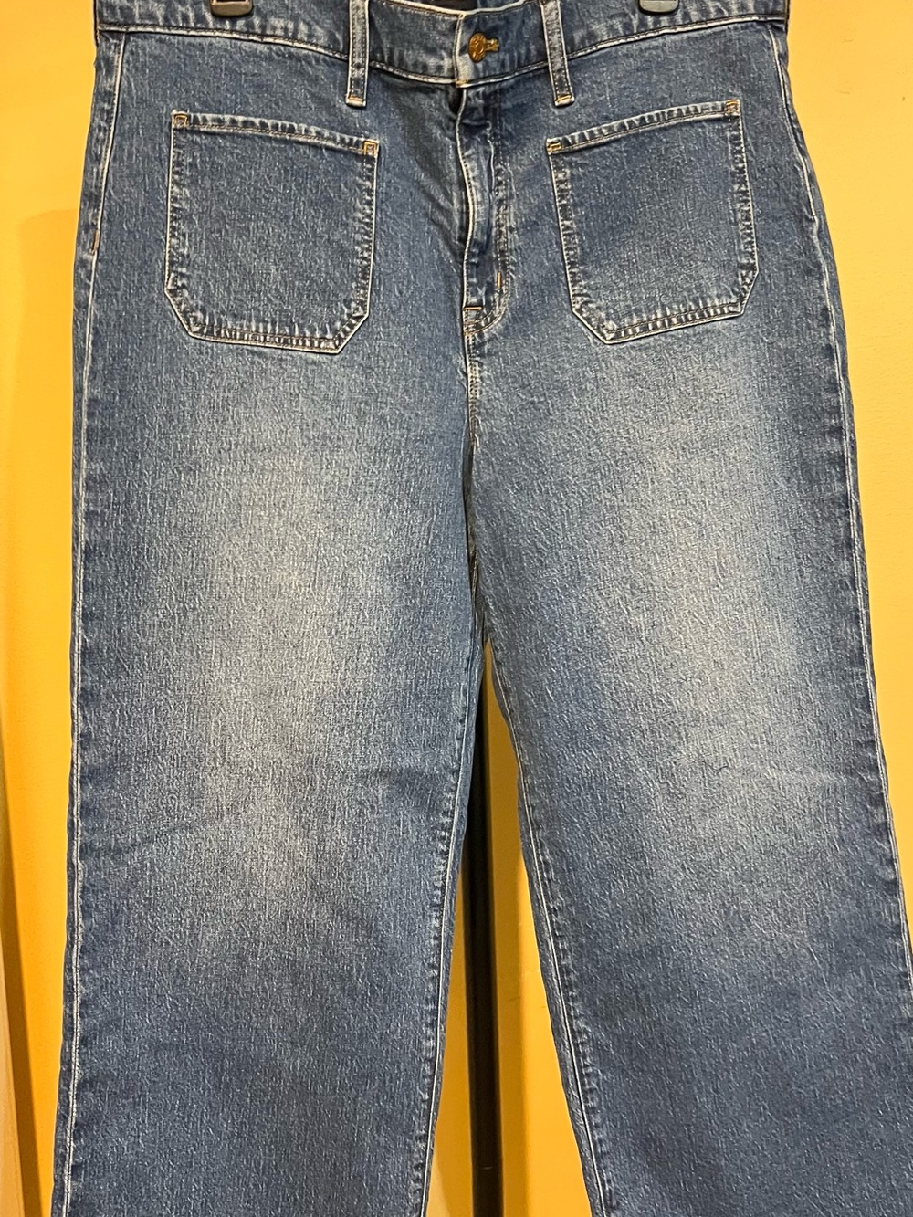 J. Crew Wide-Leg crop Women's Jeans in Mid Blue Wash